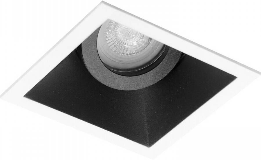 BES LED Spot Armatuur GU10 Pragmi Zano Pro GU10 Inbouwspot Vierkant Zwart Wit Aluminium Kantelbaar 93mm