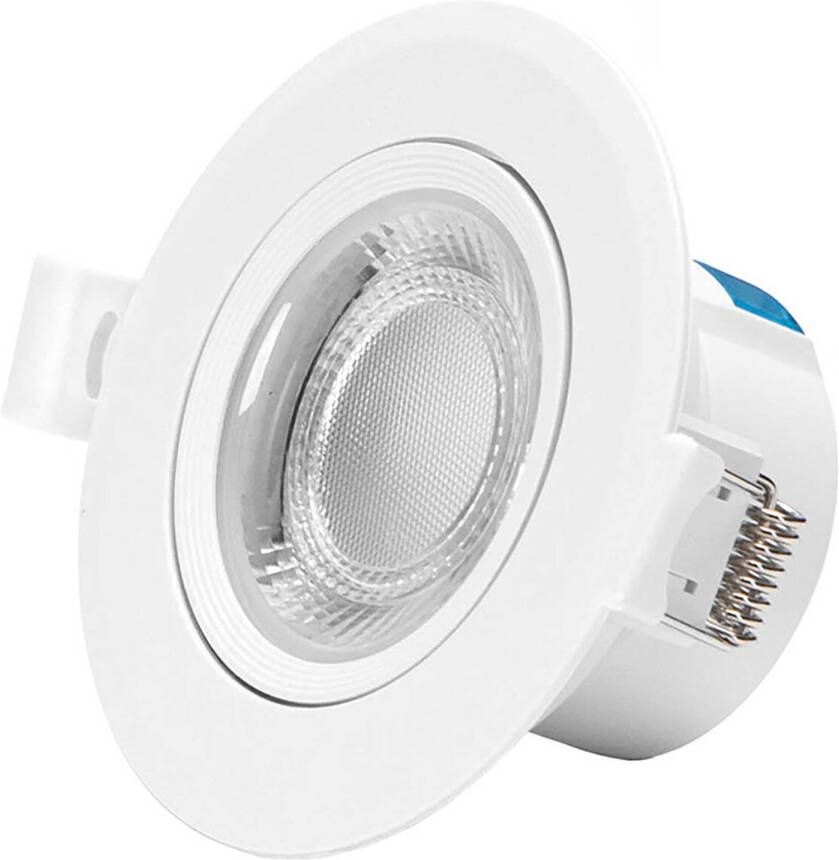 BES LED Spot Inbouwspot Aigi Lola 5W Natuurlijk Wit 4000K Rond Mat Wit Aluminium