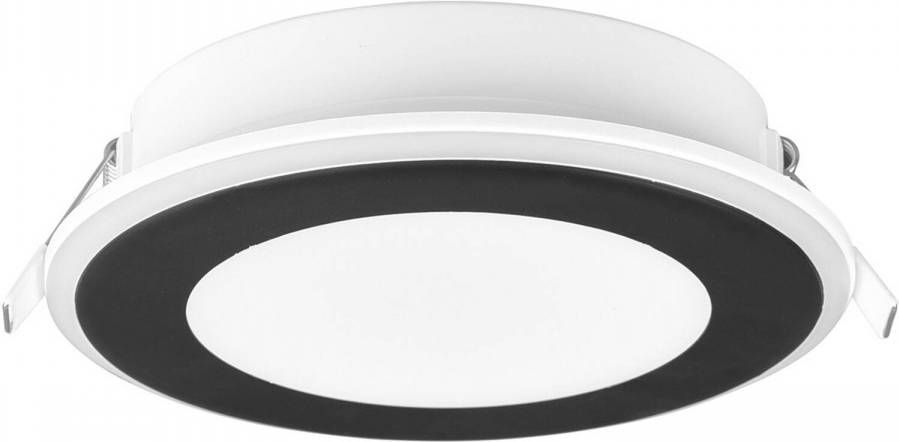 BES LED Spot Inbouwspot Trion Auran 10W Warm Wit 3000K Rond Mat Zwart Kunststof