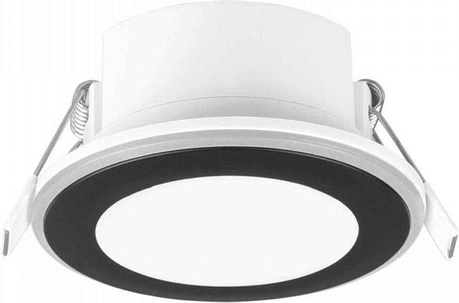 BES LED Spot Inbouwspot Trion Auran 5W Warm Wit 3000K Rond Mat Zwart Kunststof