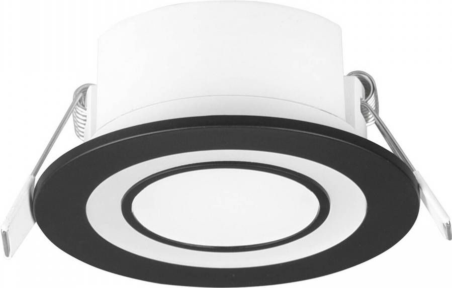 BES LED Spot Inbouwspot Trion Cynomi 5W Warm Wit 3000K Rond Mat Zwart Kunststof Ø80mm