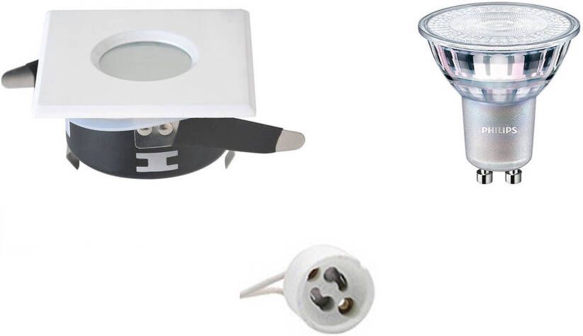 BES LED Spot Set Aigi GU10 Fitting Waterdicht IP65 Inbouw Vierkant Mat Wit 82mm Philips MASTER 927 36D VLE