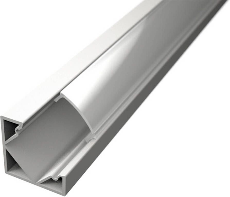 BES LED Strip Profiel Delectro Profi Wit Aluminium 1 Meter 18.5x18.5mm Hoekprofiel
