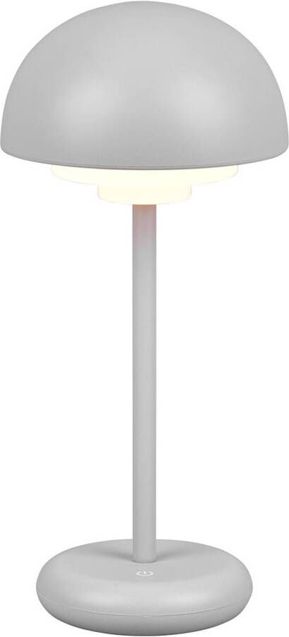 BES LED Tafellamp met Opbaadbare Batterijen Trion Berna 2W Warm Wit 3000K Spatwaterdicht IP44 Dimbaar Rond Mat