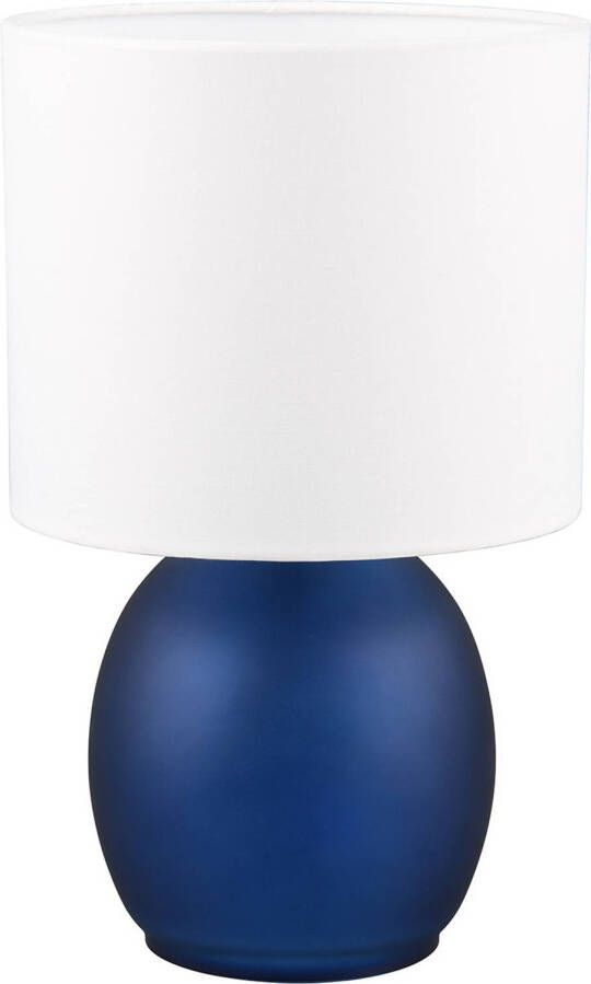 BES LED Tafellamp Tafelverlichting Trion Alev E14 Fitting Rond Blauw Glas