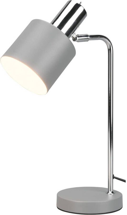 BES LED Tafellamp Tafelverlichting Trion Alimo E14 Fitting Rond Mat Grijs Aluminium