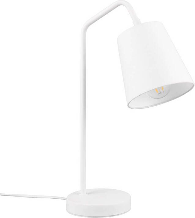 BES LED Tafellamp Tafelverlichting Trion Kido E27 Fitting Verstelbaar Mat Wit Metaal