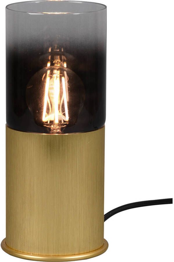BES LED Tafellamp Tafelverlichting Trion Roba E27 Fitting Rond Mat Goud Aluminium