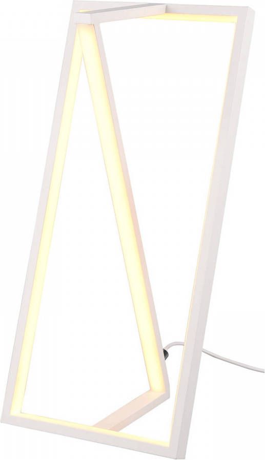 BES LED Tafellamp Trion Ediyon 9W Aanpasbare Kleur Dimbaar Rechthoek Mat Wit Aluminium