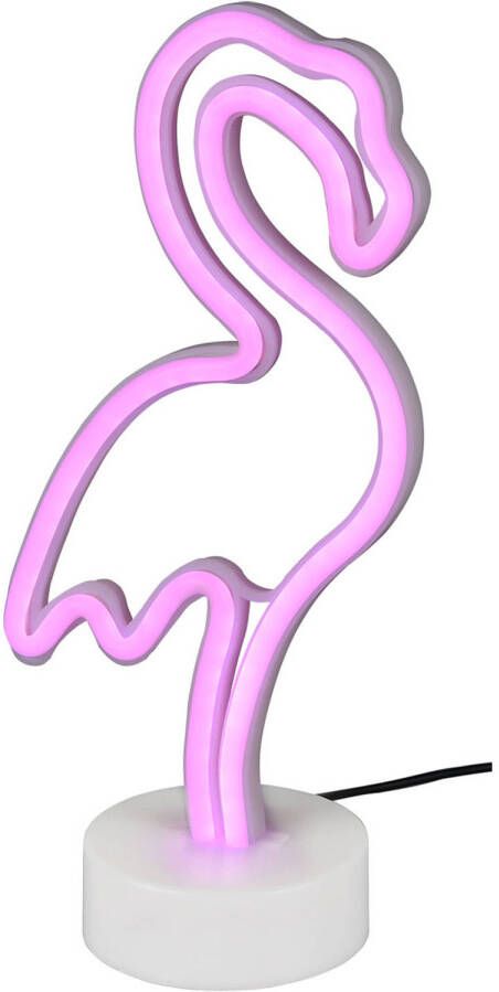 BES LED Tafellamp Trion Flamingo 1W USB Rond Mat Wit Kunststof