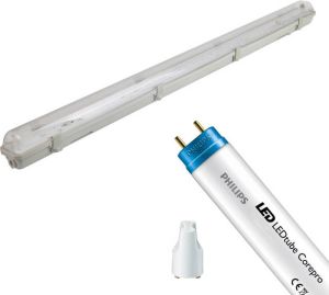 BES LED TL Armatuur met T8 Buis Aigi Hari 150cm Enkel Philips CorePro LEDtube EM 865 20W Helder Koud Wit 6500K