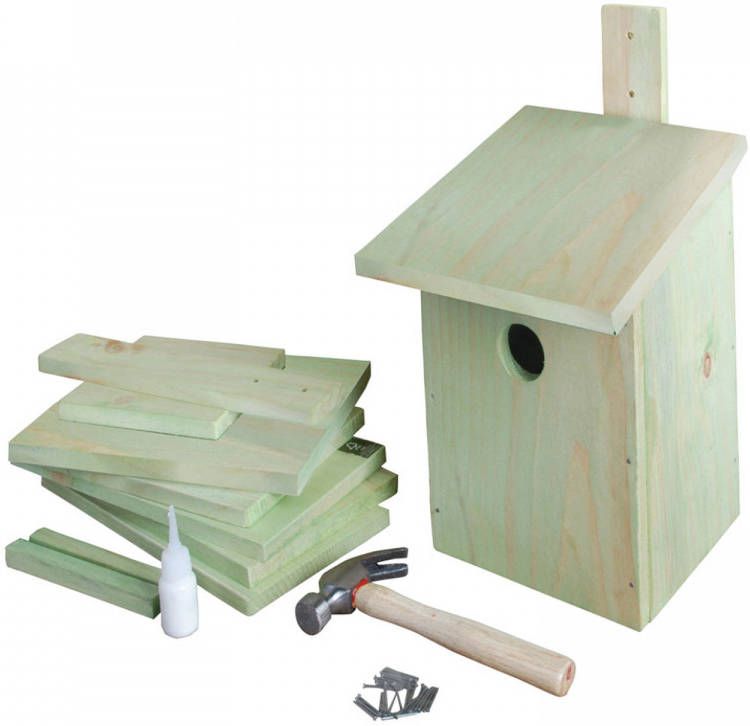 Best for Birds Doe-het-zelf Houten Vogelhuisje nestkast 23 Cm Vogelhuisjes