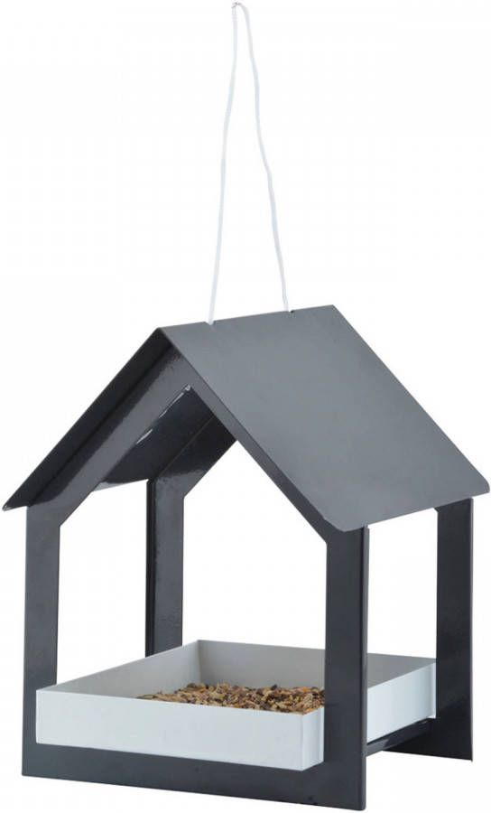 Best for Birds Metalen Vogelhuisje voedertafel Hangend Antraciet 23 Cm Vogelhuisjes