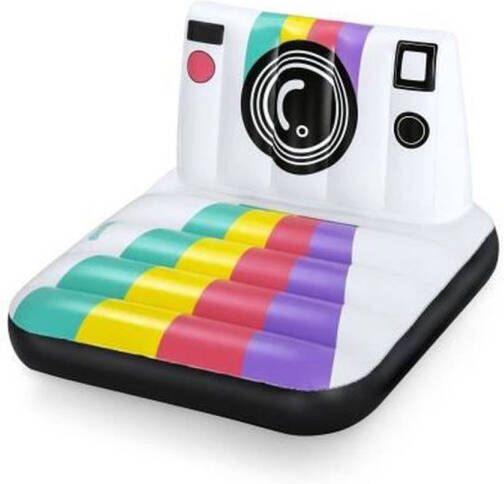 Bestway Opblaasbaar zwembadmatras Polaroid 1 volwassene 90 kg Wit en veelkleurig