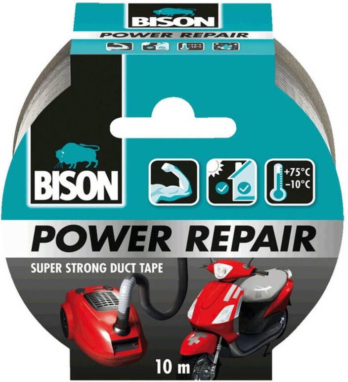 Bison 1x power repair tape grijs 10 meter Tape (klussen)