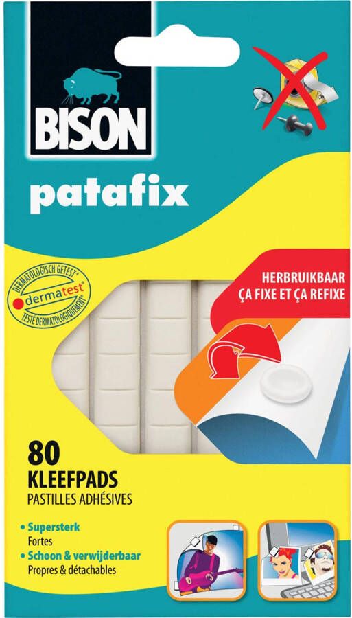 Bison Patafix kleefpads blister met 80 stuks 12 stuks