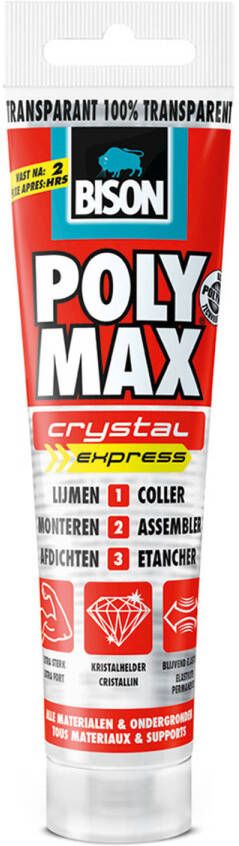 Bison Universele Montagelijm Poly Max Crystal Express 115g