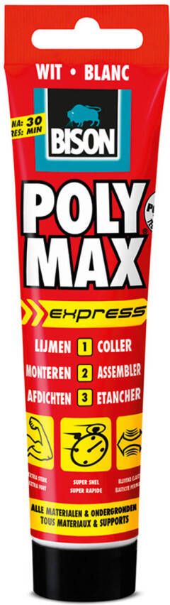 Bison Universele Montagelijm Poly Max Express Wit 165g