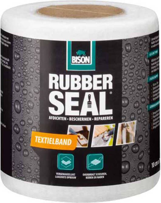 Bison Rubber seal textielband 10 cm x 10 m