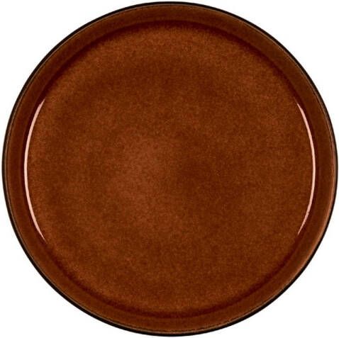 Bitz 821405 6 stuks Aardewerk Ontbijtborden 21 cm Amber Zwart