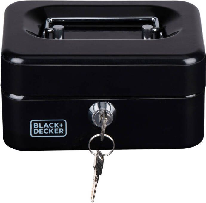 BLACK+DECKER Geldkistje met Sleutel Uitneembare Lade 6 Vakken Incl. 2 Sleutels 15 x 8 x 11 8 CM Metaal