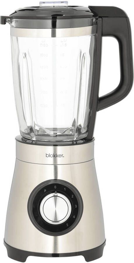 Blokker Blender Smoothie Maker RVS 1 75 Liter – Fruitmixer voor Echte Smoothie Makers – Powerblender 1000W Pulsstand voor Bevroren Fruit Onderdelen Vaatwasser Bestendig