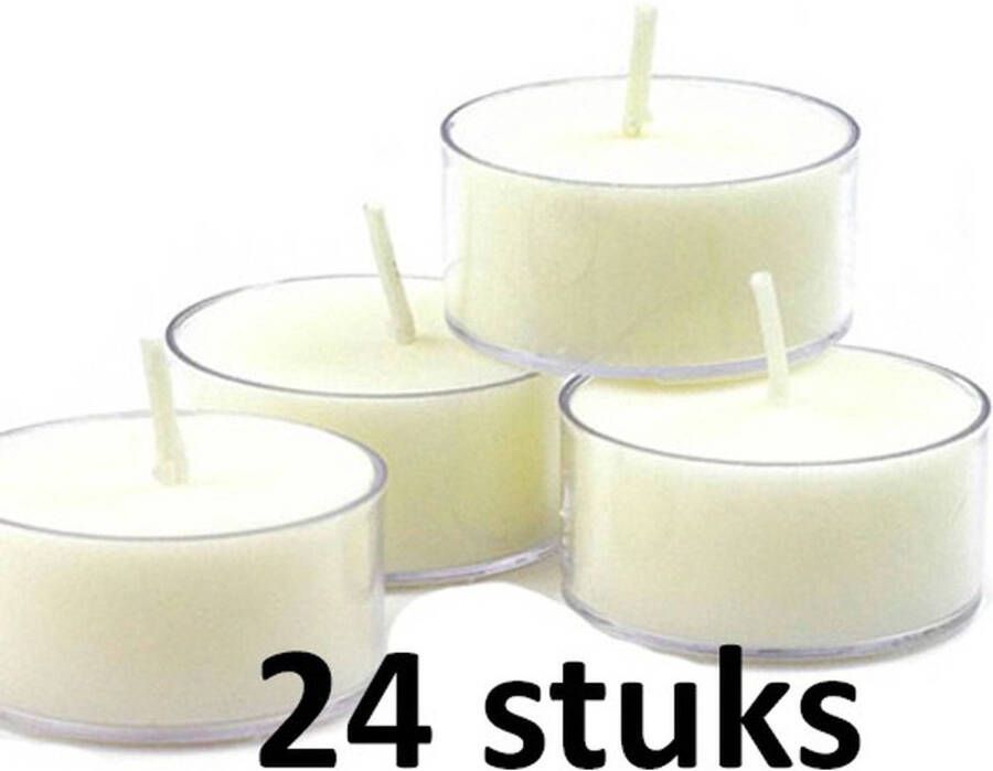 Bolsius 24 stuks witte (6 uur) waxinelichtjes in transparante clear cups - Foto 2