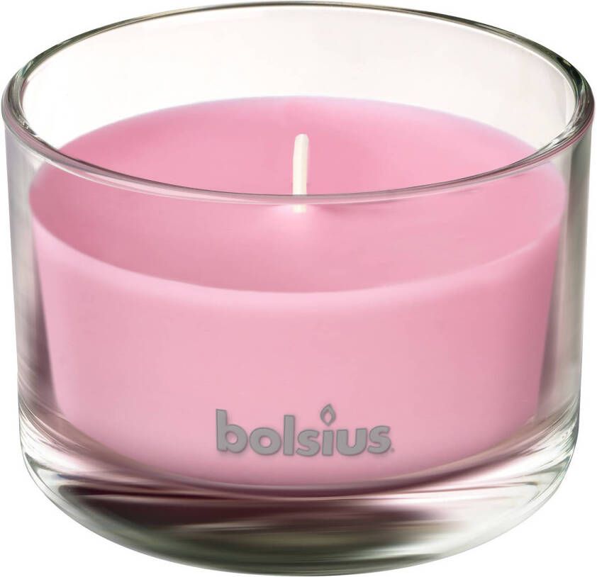 Bolsius geurkaars True Scents Magnolia 9 2 cm glas wax roze