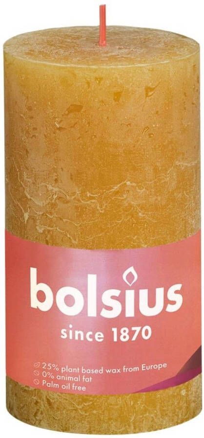 Bolsius Stompkaars Honeycomb Yellow Ø68 mm Hoogte 13 cm Geel 60 branduren