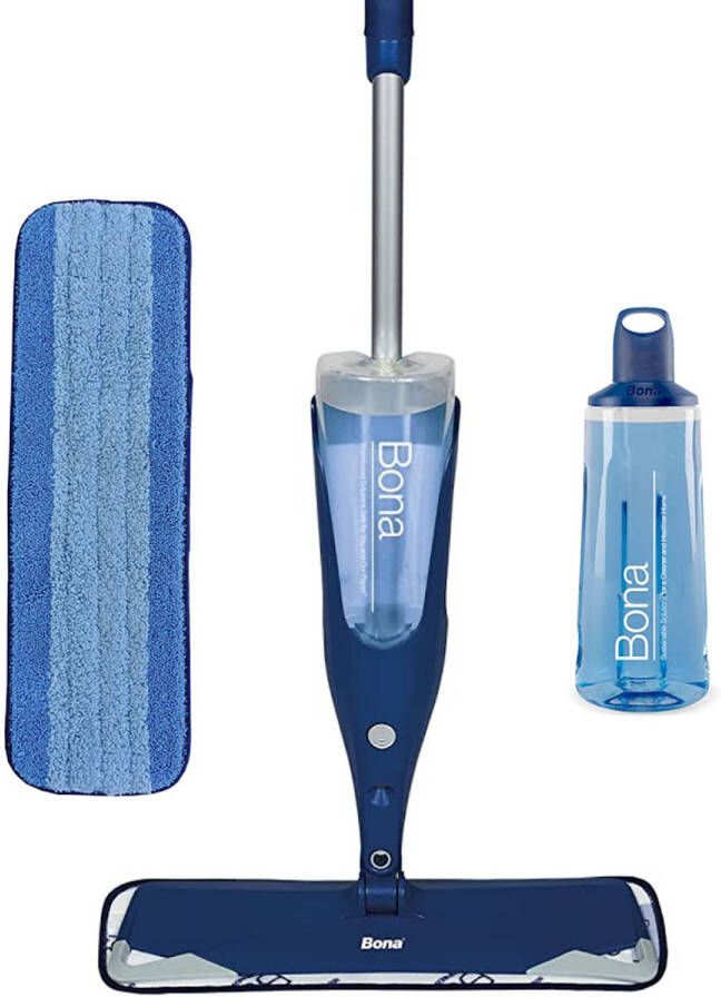 Bona Premium Spray Mop Vloerwisser met Spray Inclusief Houten Vloer Reiniger & Microvezel Reinigingspad Dweil