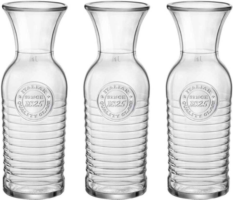 Bormioli Rocco Karaf Officina 1825 1 liter 3 stuks