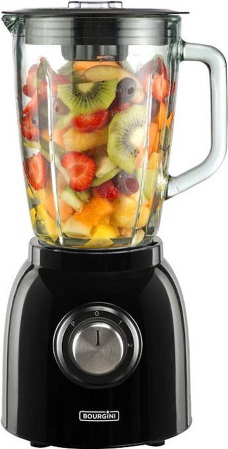 Bourgini Nostalgic Blender Black 1.5L Glazen kan