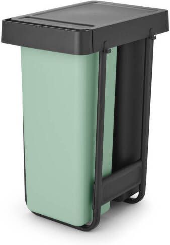 Brabantia Sort & Go Inbouw Prullenbak 2 x 30 liter Jade Green en Dark Grey