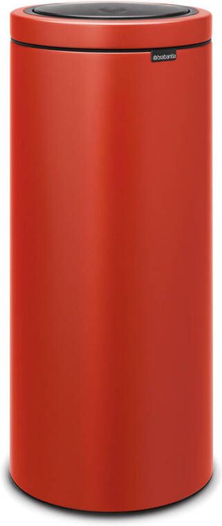 Brabantia Touch Bin Flat Top Afvalemmer 30 liter Happy Red