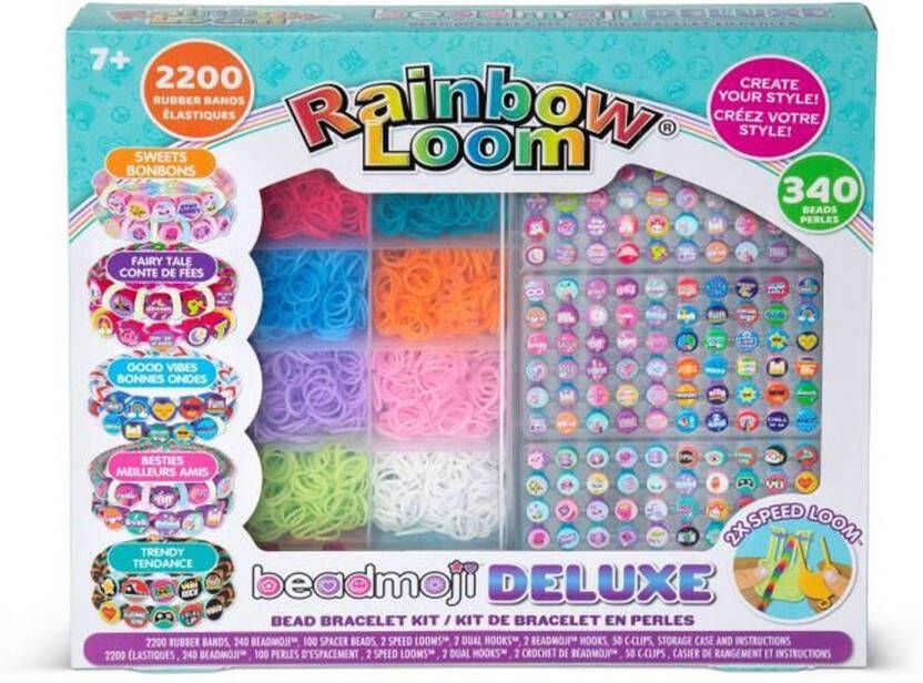 Brandani Doos BANDAI Rainbow Loom Beadmoji Deluxe CD0124 om een groot aantal Rainbow Loom-armbanden te maken