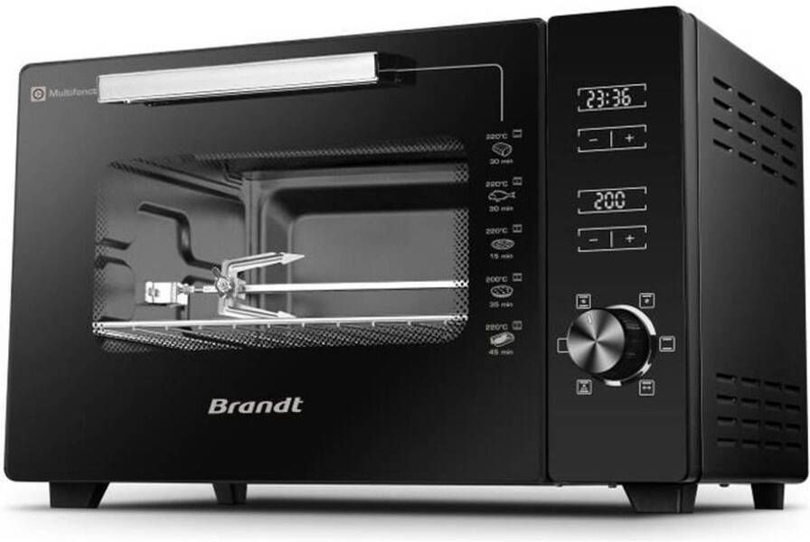 BRANDT FC406MHB Mini-oven 40L Afmetingen schaal: 29 x 38 cm Temperatuurinstelling: 40 ? tot 220 ?