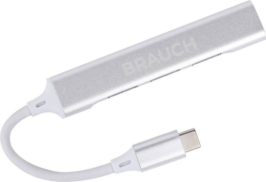 Brauch Docking Station 5 in 1 USB-A USB-B USB-C USB-D Mac en Windows Grijs