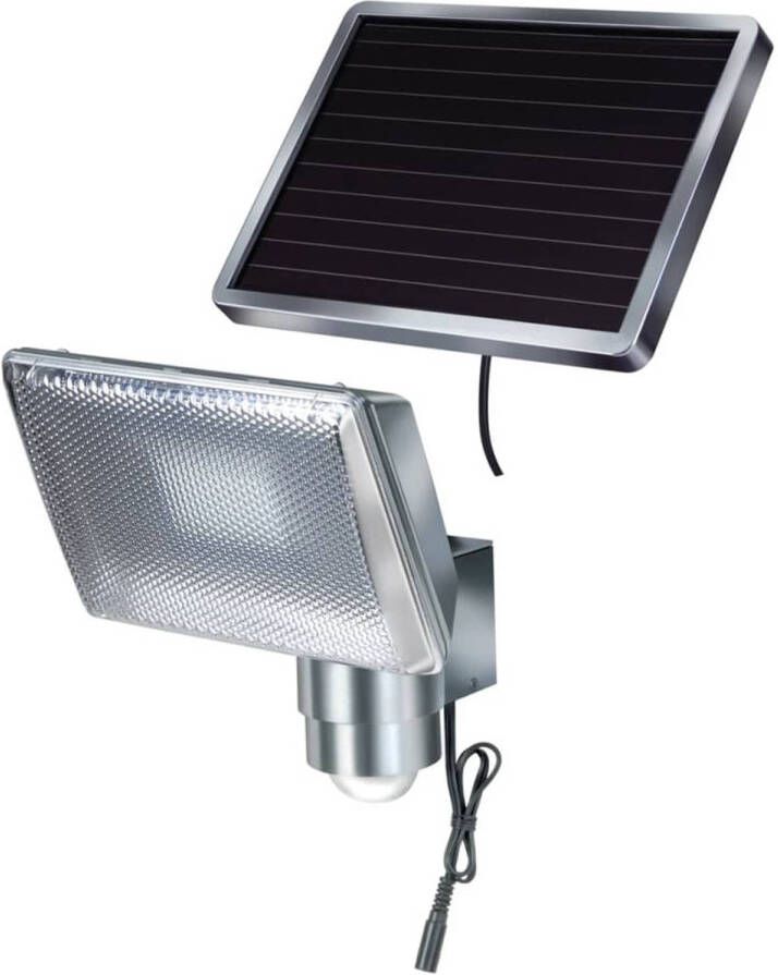 Brennenstuhl LED-spot SOL 80 LED-lamp voor buiten met bewegingsmelder en zonnepaneel (IP44 incl accu 8 x 0 5 W) aluminium