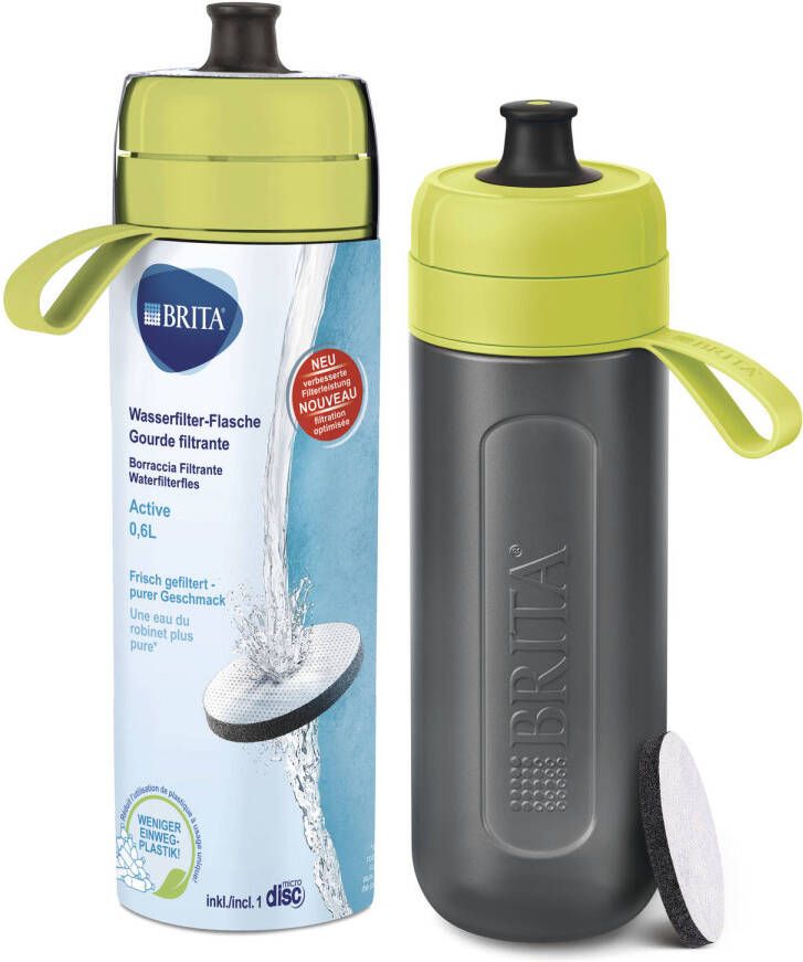 BRITA ACTIVE Drinkfles Groen 0 6L met 1 MicroDisc Filter BPA-vrij