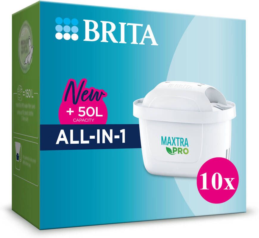 BRITA filterpatronen MAXTRA PRO 10 Stuks Filtert PFAS Kalk en Chloor Waterfilter