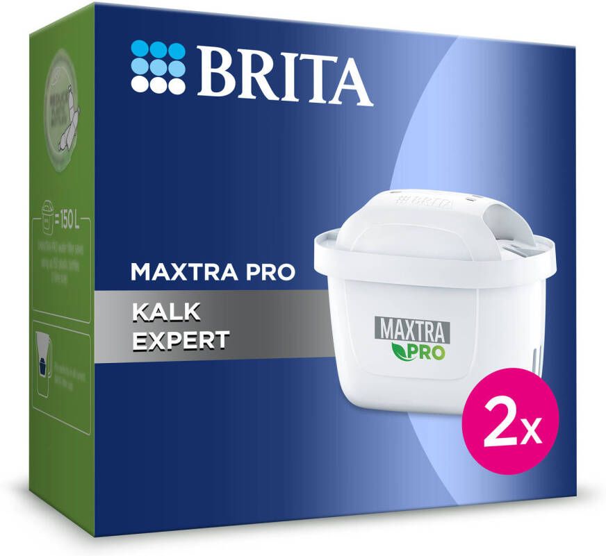 BRITA Filterpatronen Waterfilterkan MAXTRA PRO KALK EXPERT 50% minder kalk 2-Pack Voordeelverpakking