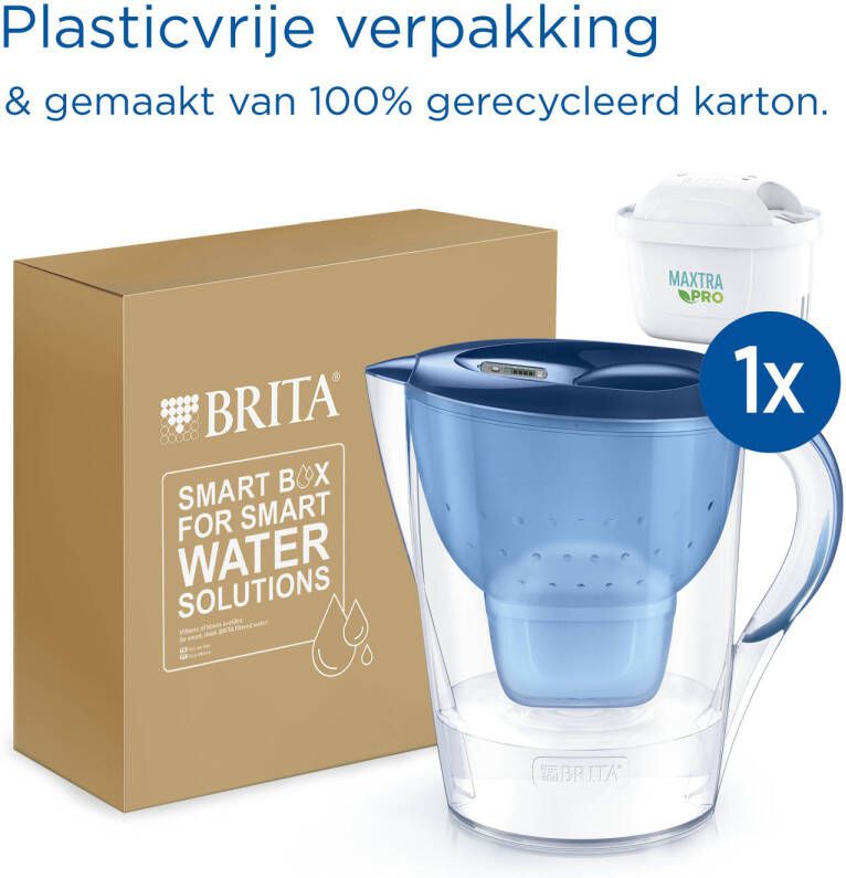 BRITA Marella XL Waterfilterkan 3 5L Blauw Inclusief 1 MAXTRA PRO Waterfilter BPA-vrij Duurzaam verpakt
