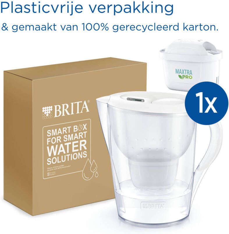 BRITA Marella XL Waterfilterkan 3 5L Wit Inclusief 1 MAXTRA PRO Waterfilter BPA-vrij Duurzaam verpakt