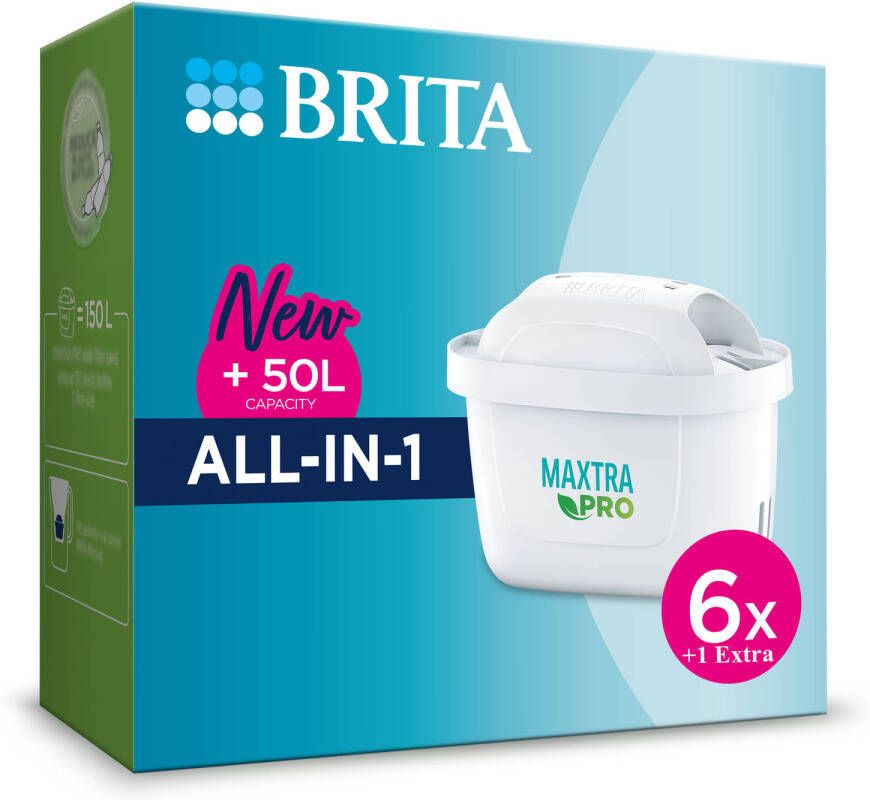 BRITA MAXTRA PRO AIO Filterpatronen 6 + 1 Extra Pure smaak vermindert PFAS chloor