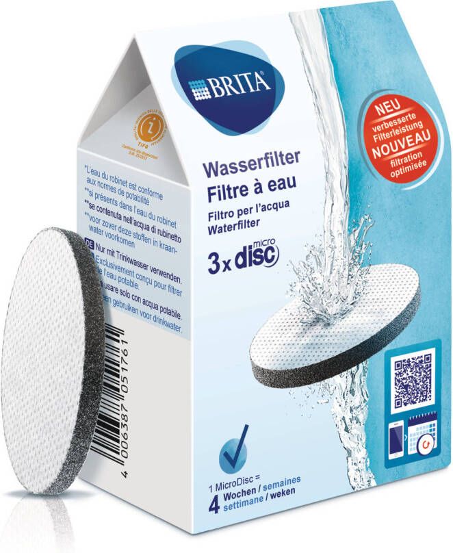 BRITA filterpatronen Waterfilter Waterfilterpatronen MicroDisc 3 Stuks Voordeelverpakking