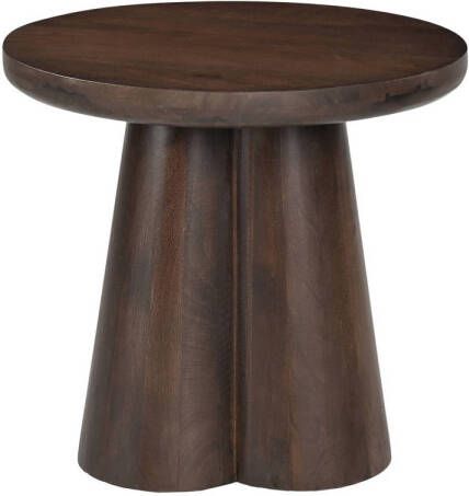 Brix Ronde Bijzettafel Clubs Mangohout 50cm Bruin