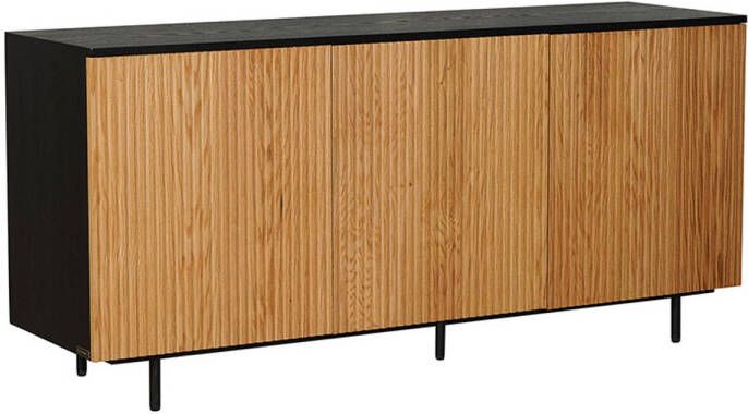 Bronx71 Dressoir Haley zwart blank eiken 160 cm.