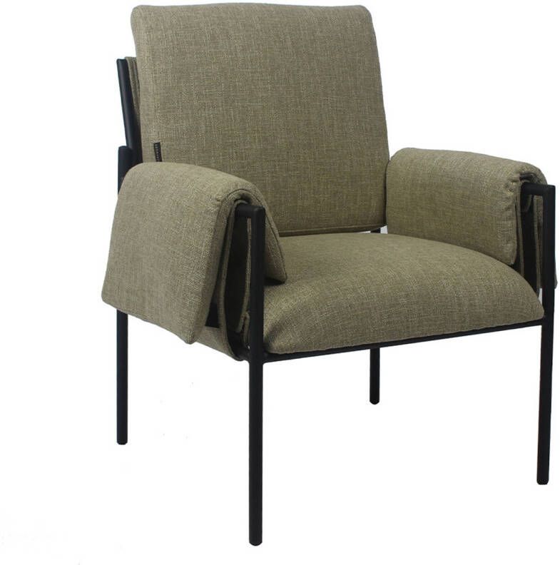 Bronx71 Fauteuil Urban linnen olijfgroen.