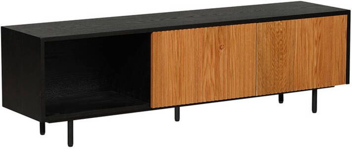 Bronx71 Tv-meubel Ray zwart blank eiken 150 cm.