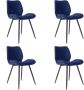 Bronx71 ® Velvet eetkamerstoel Toby donkerblauw Eetkamerstoelen set van 4 - Thumbnail 2